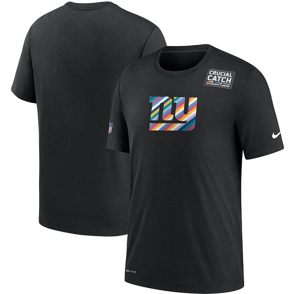 Men's New York Giants Black NFL 2020 Sideline Crucial Catch Performance T-Shirt